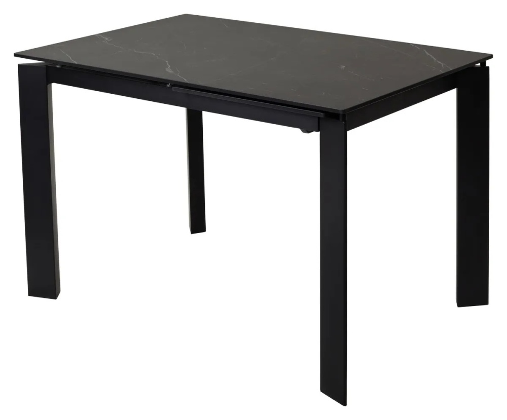 Стол CORNER 120 MATT BLACK MARBLE SINTERED STONE, BLACK
