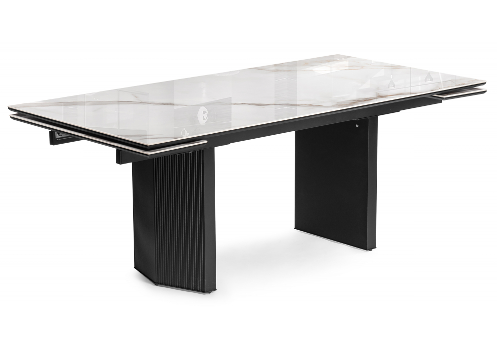 Керамический стол Монерон 200(260)х100х77 серый, черный