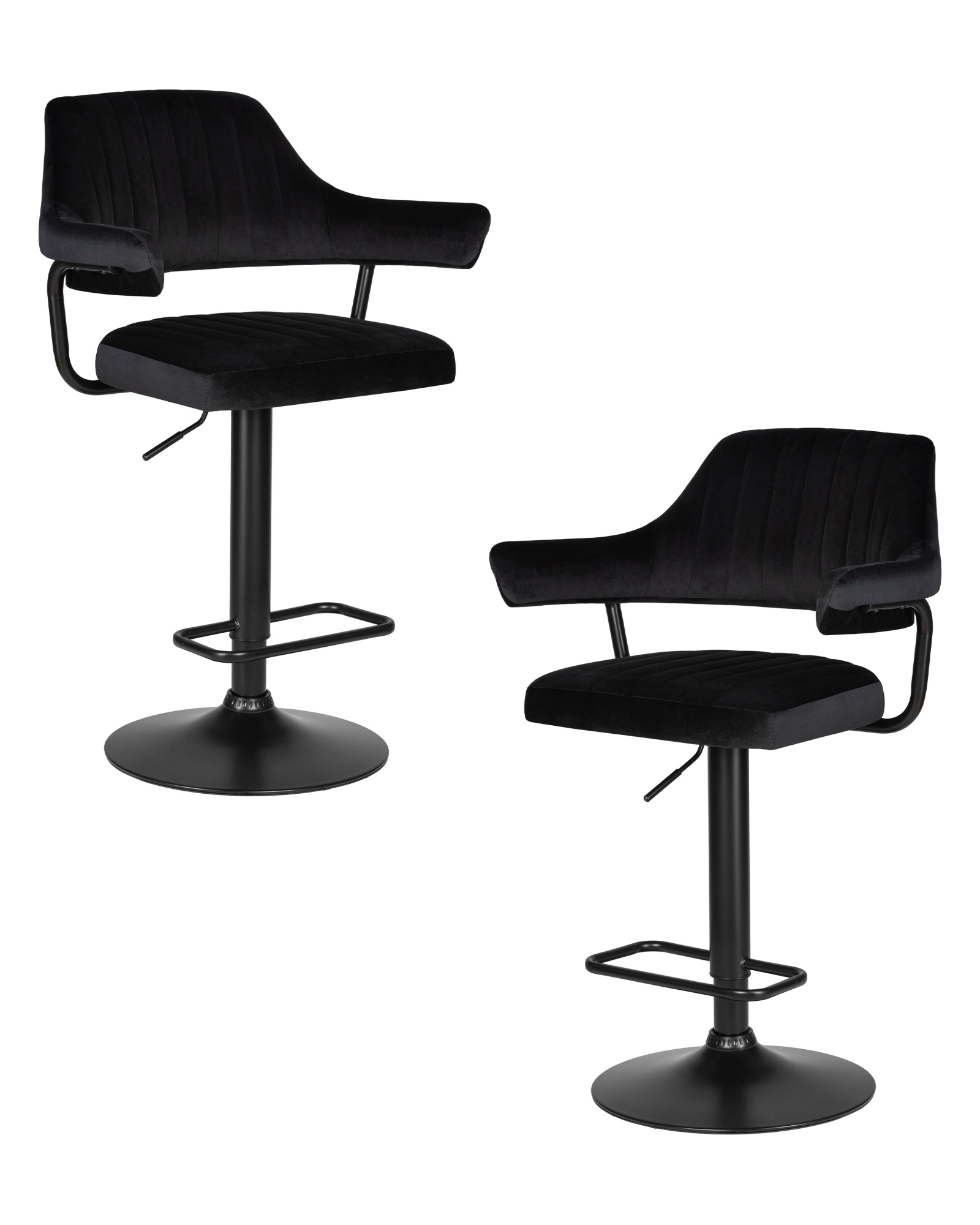Набор 2 шт Стул барный CHARLY BLACK, черный велюр (MJ9-101)