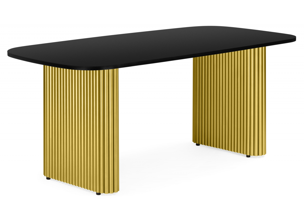 Стол деревянный Бавария B 200 х 90 черная пленка шагрень, золото