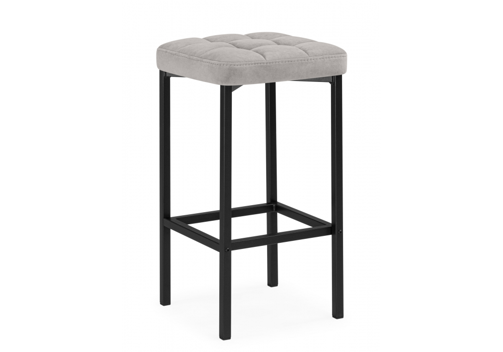 Барный стул Лофт серый (катания сильвер), черный