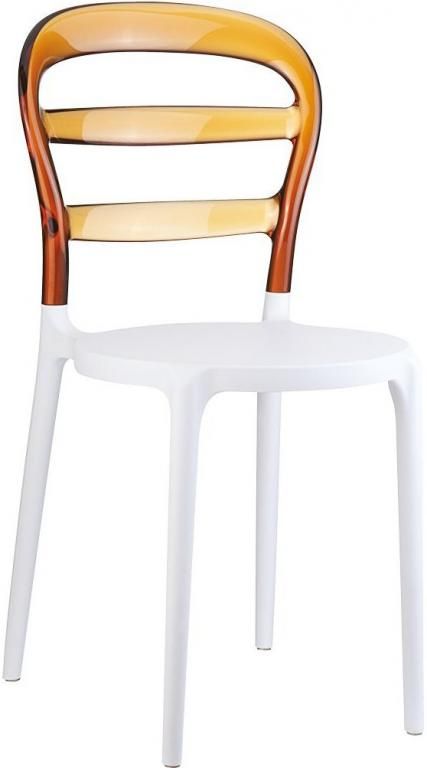 Стул пластиковый Miss Bibi белый, янтарный