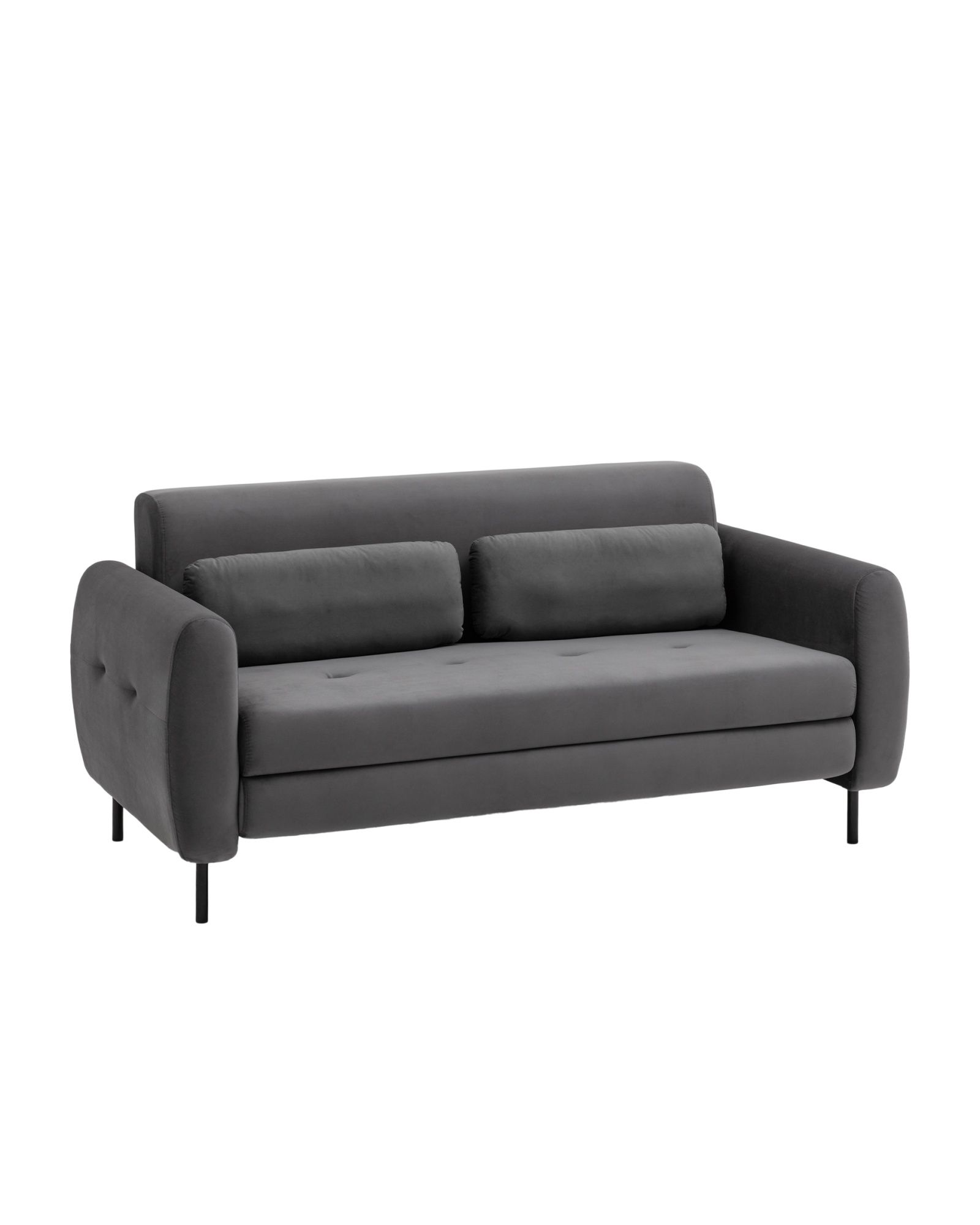 Диван-кровать прямой Барнаби велюр серый