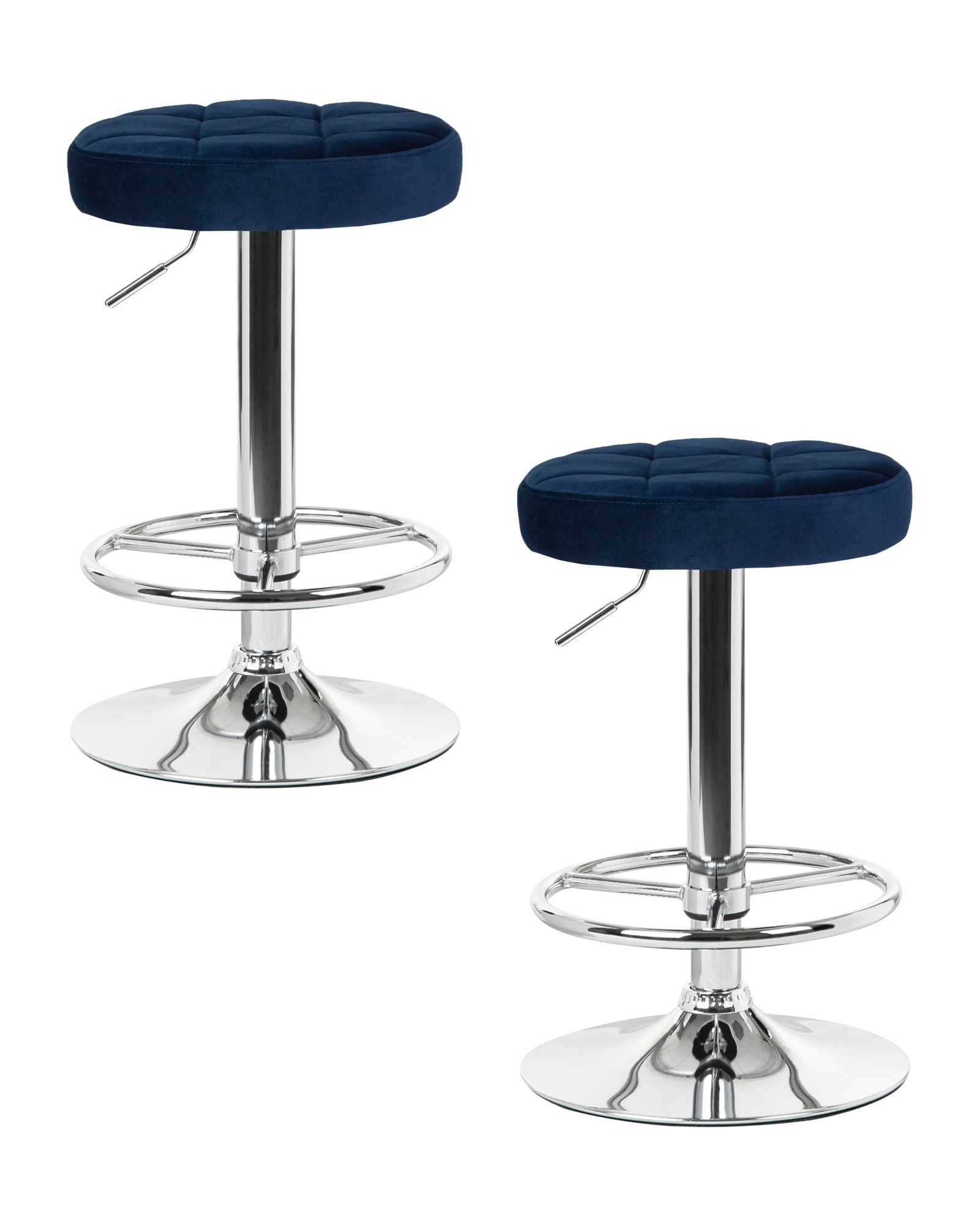 Набор 2 шт Табурет барный BRUNO, синий велюр (MJ9-117)