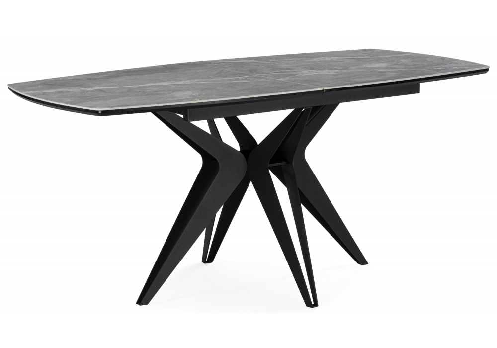 Керамический стол Риполь 140(180)х80 larka grey, черный