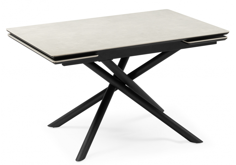 Керамический стол Мэриан 120(180)х80 carmen light grey, черный