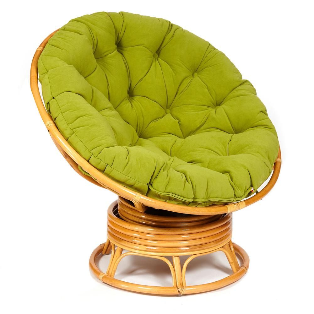 Кресло-качалка "PAPASAN" w 23 и 01 B с подушкой, мед, флок олива, 23