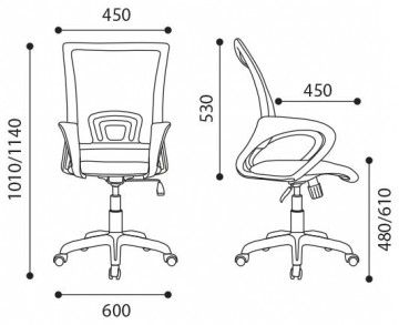 Офисное кресло Формула с оранжевой спинкой из сетки
