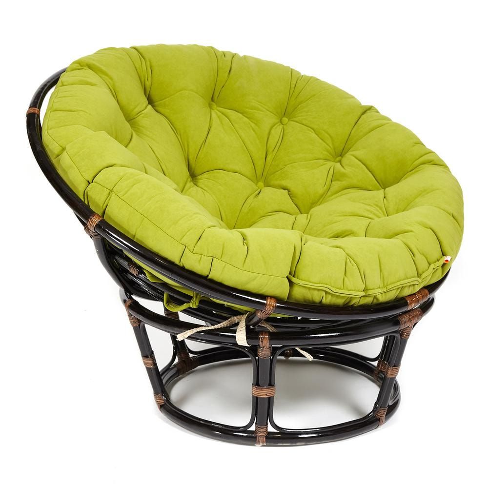 Кресло "PAPASAN" 23/01 W, с подушкой, античный черно-коричневый, флок олива 23