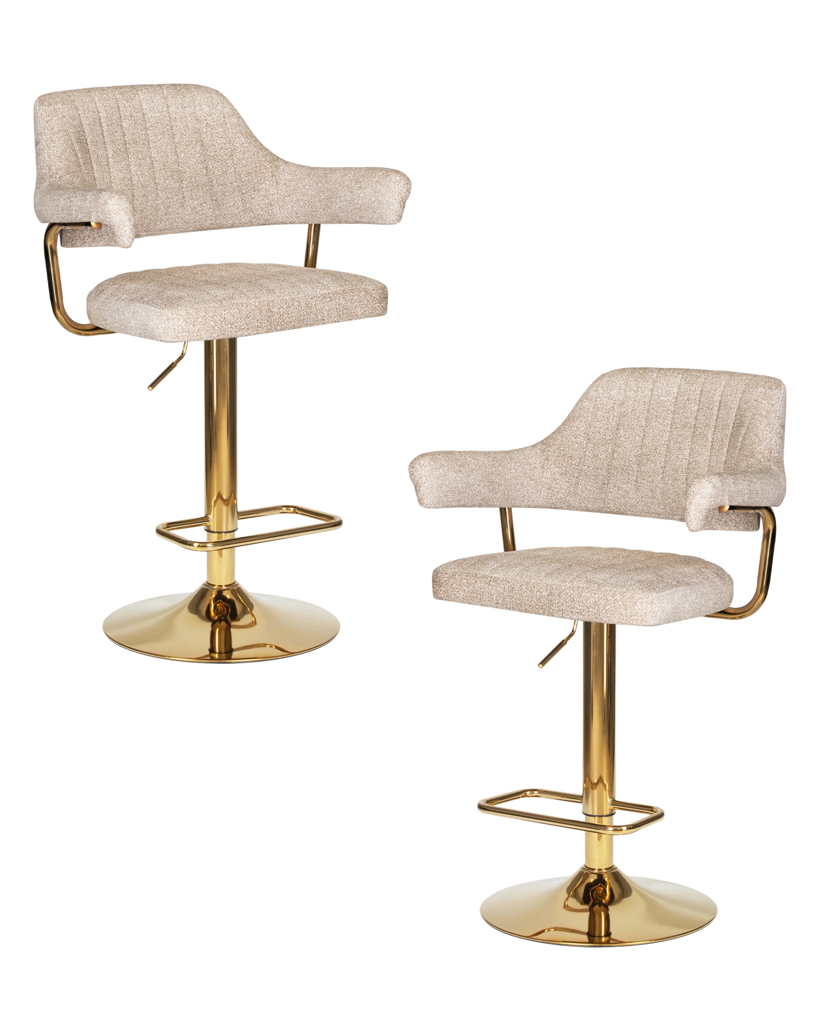 Набор 2 шт Стул барный CHARLY GOLD, бежевый твид (LEO26)