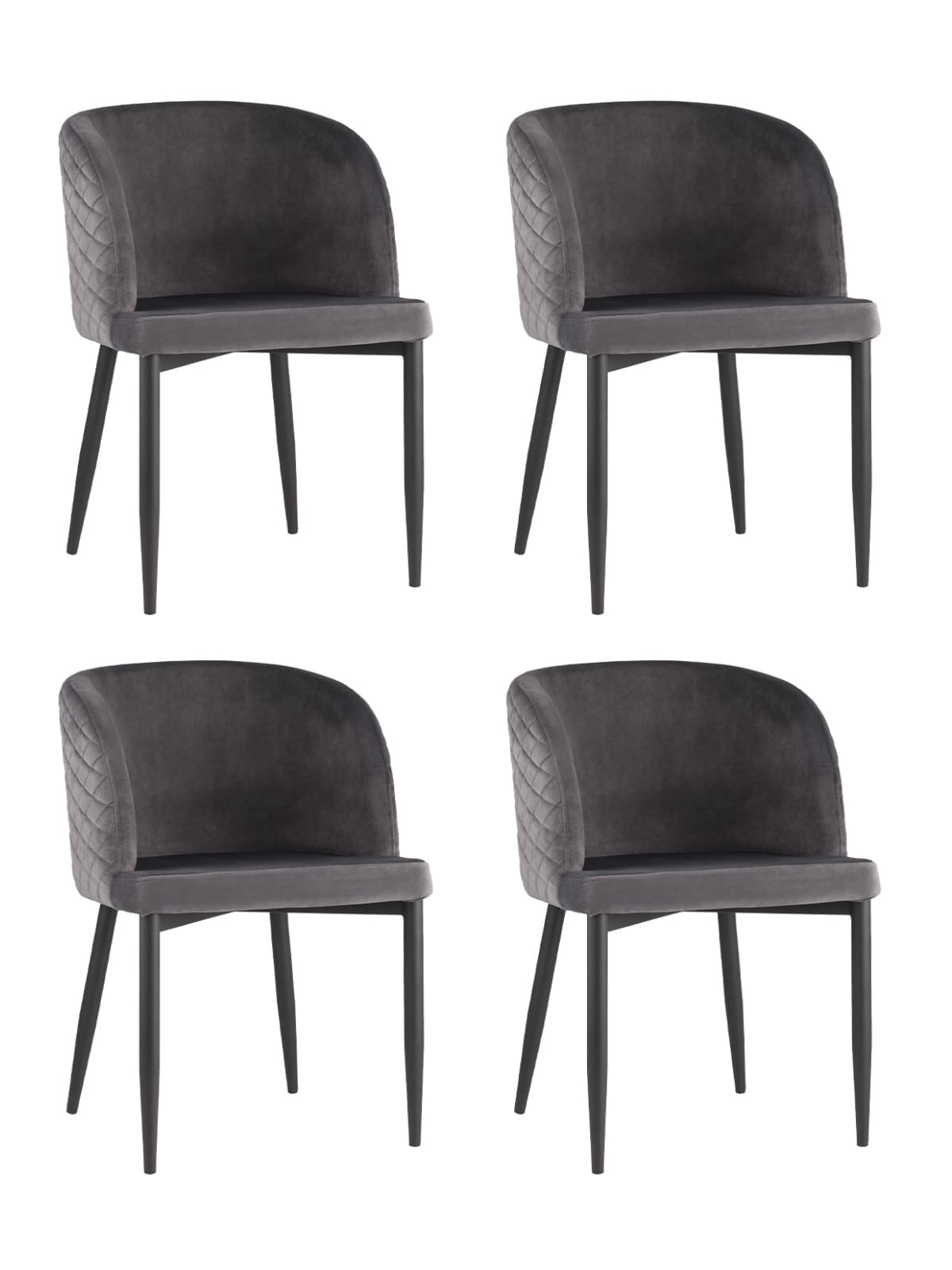 Стул Оскар велюр серый 4 шт.