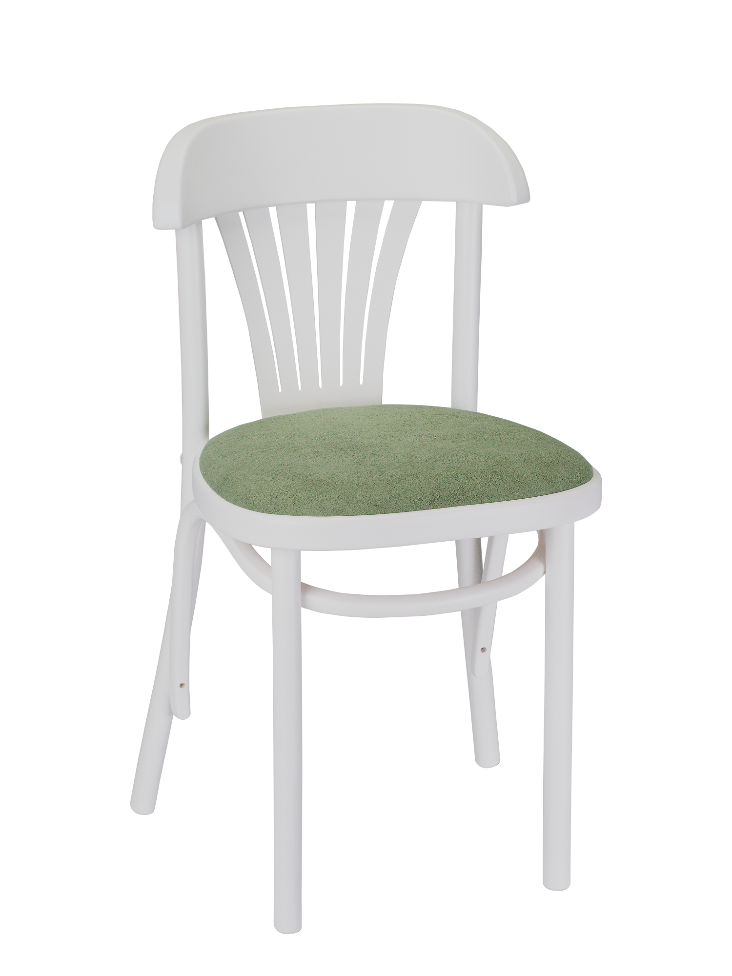 Стул Астра белый, букле зеленый MOSS 615