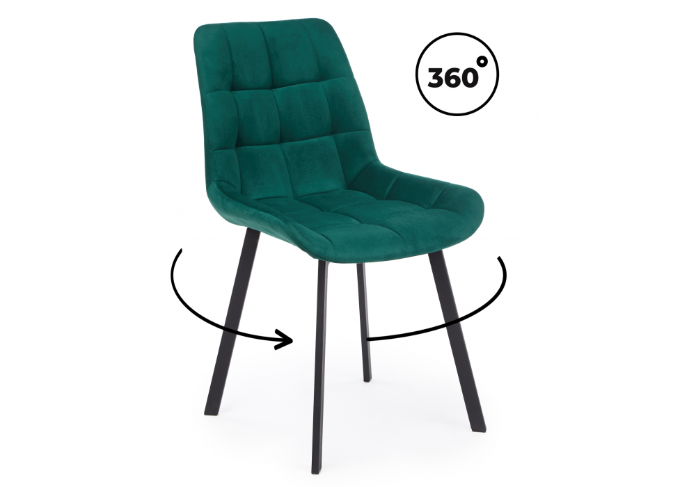 Стул на металлокаркасе Челси 360 П зеленый (zd 667), черный np