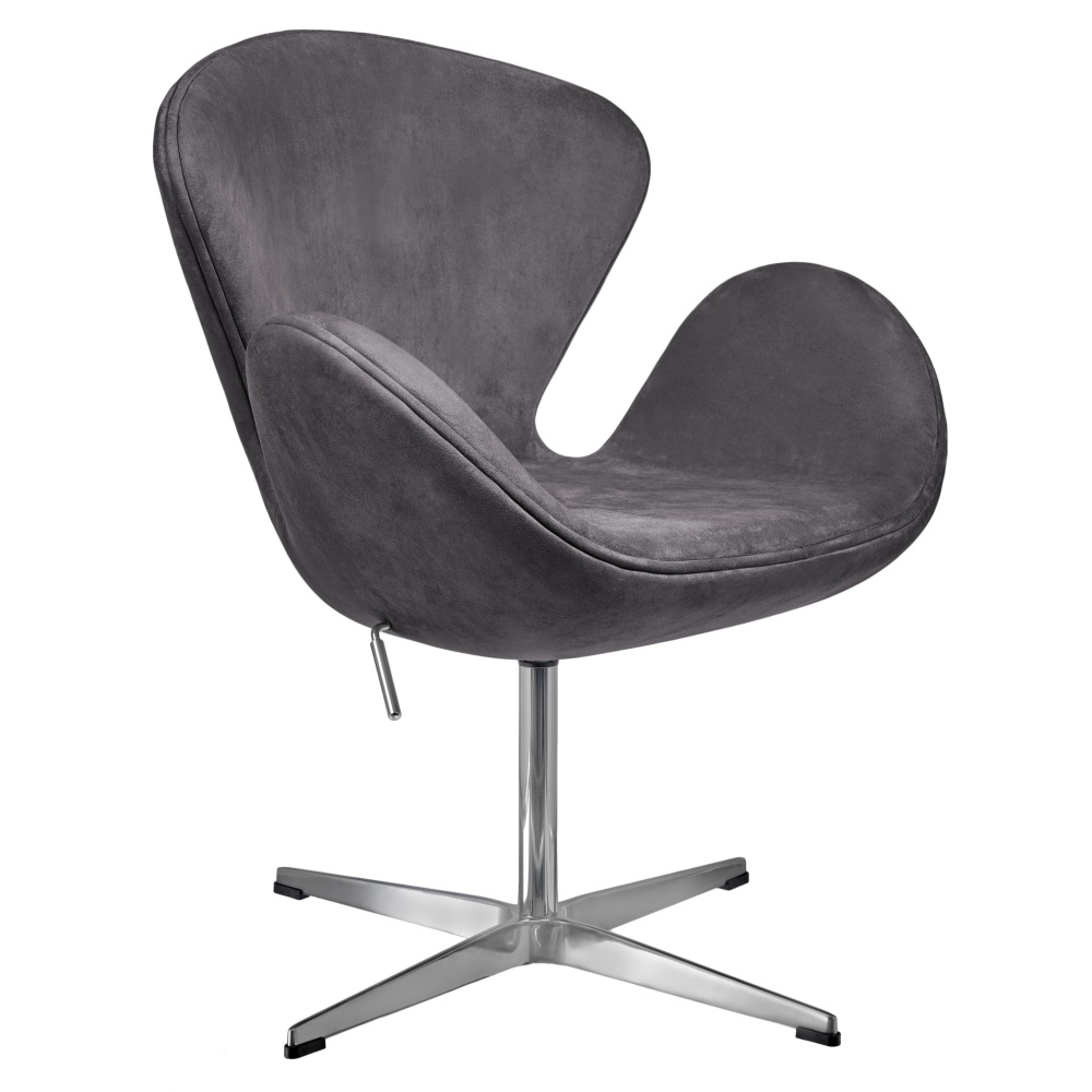 Кресло SWAN STYLE CHAIR темно-серый, искусственная замша