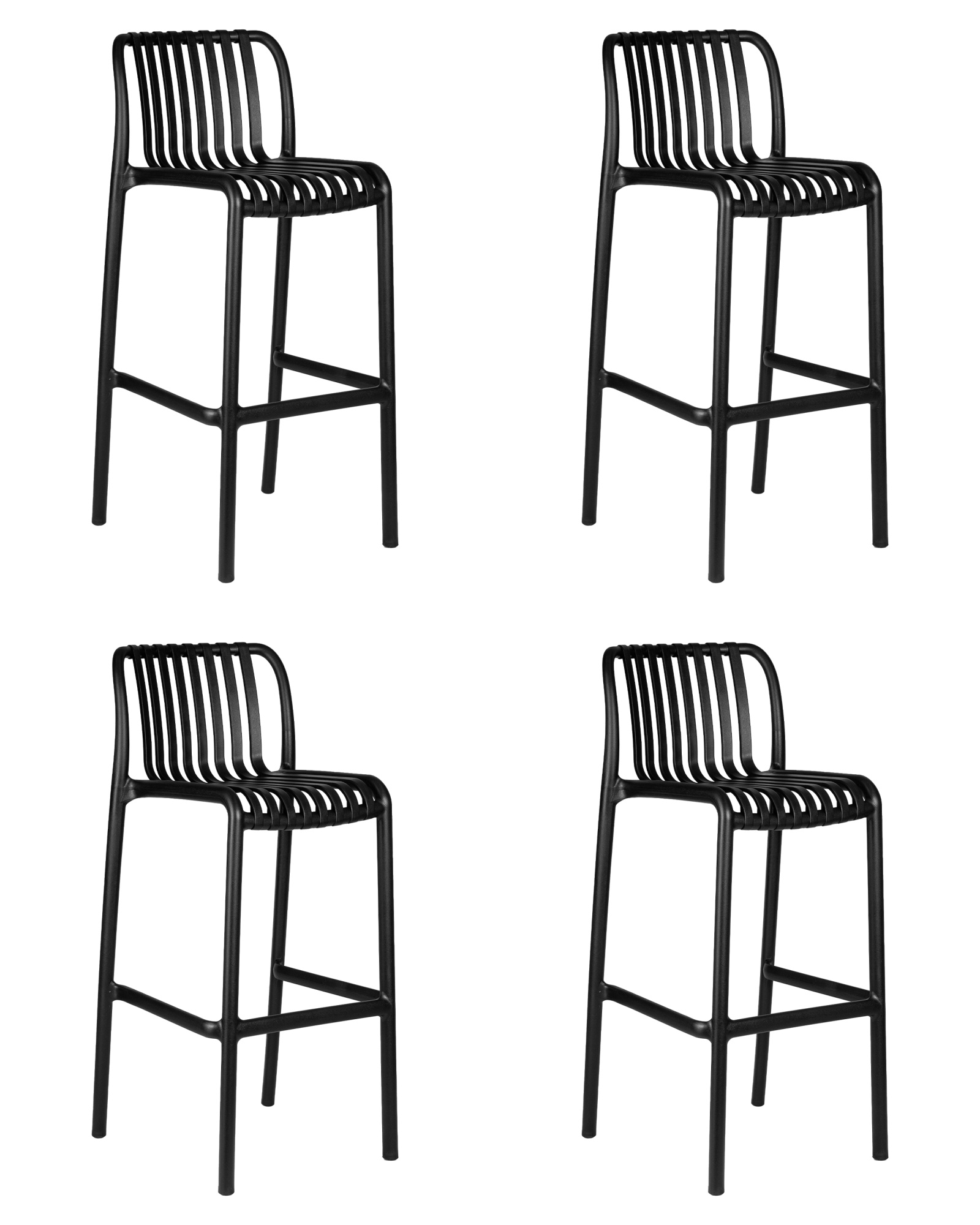 Набор 4 шт Стул барный CHLOE BAR, черный