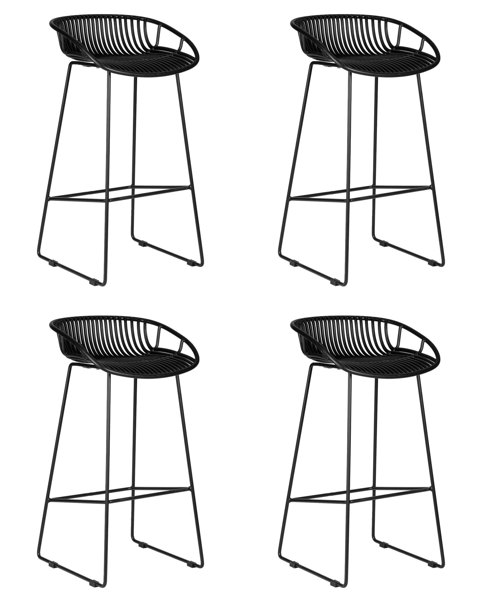 Набор 4 шт Стул барный FRANK, черный
