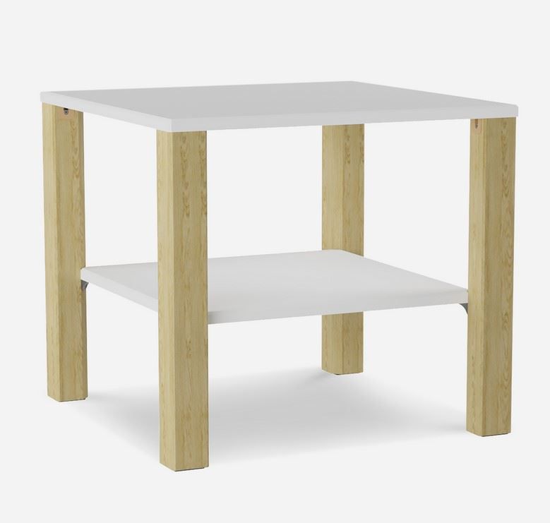 Стол журнальный "Матео" белый, дуб янтарный