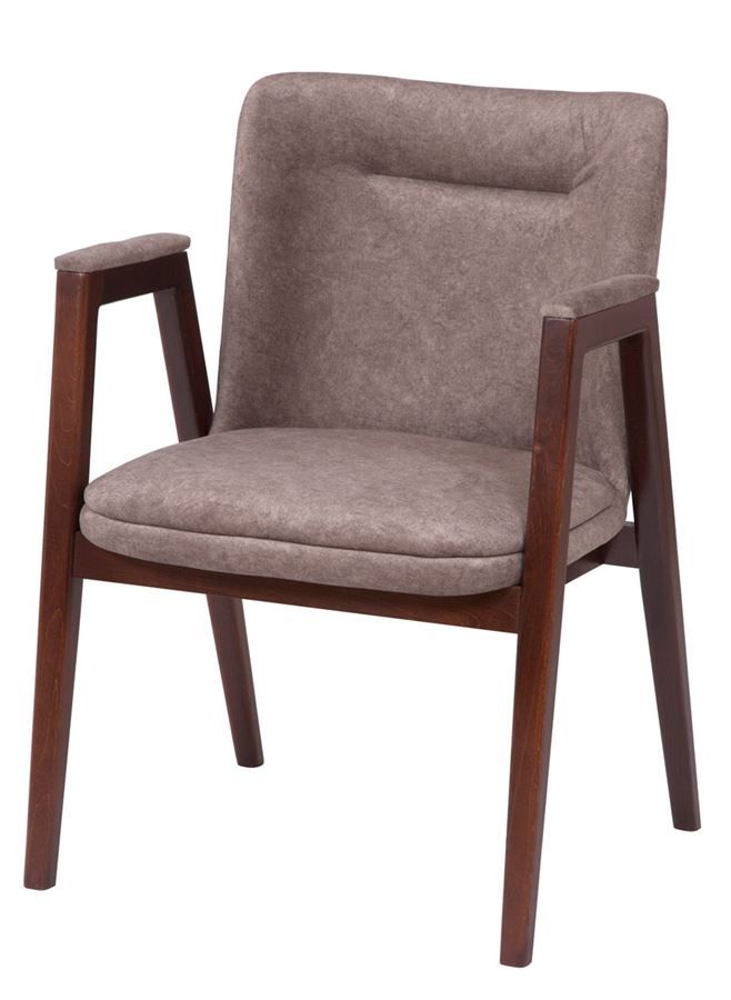 Кресло "Монд" темное дерево и коричневый, дерево и ткань