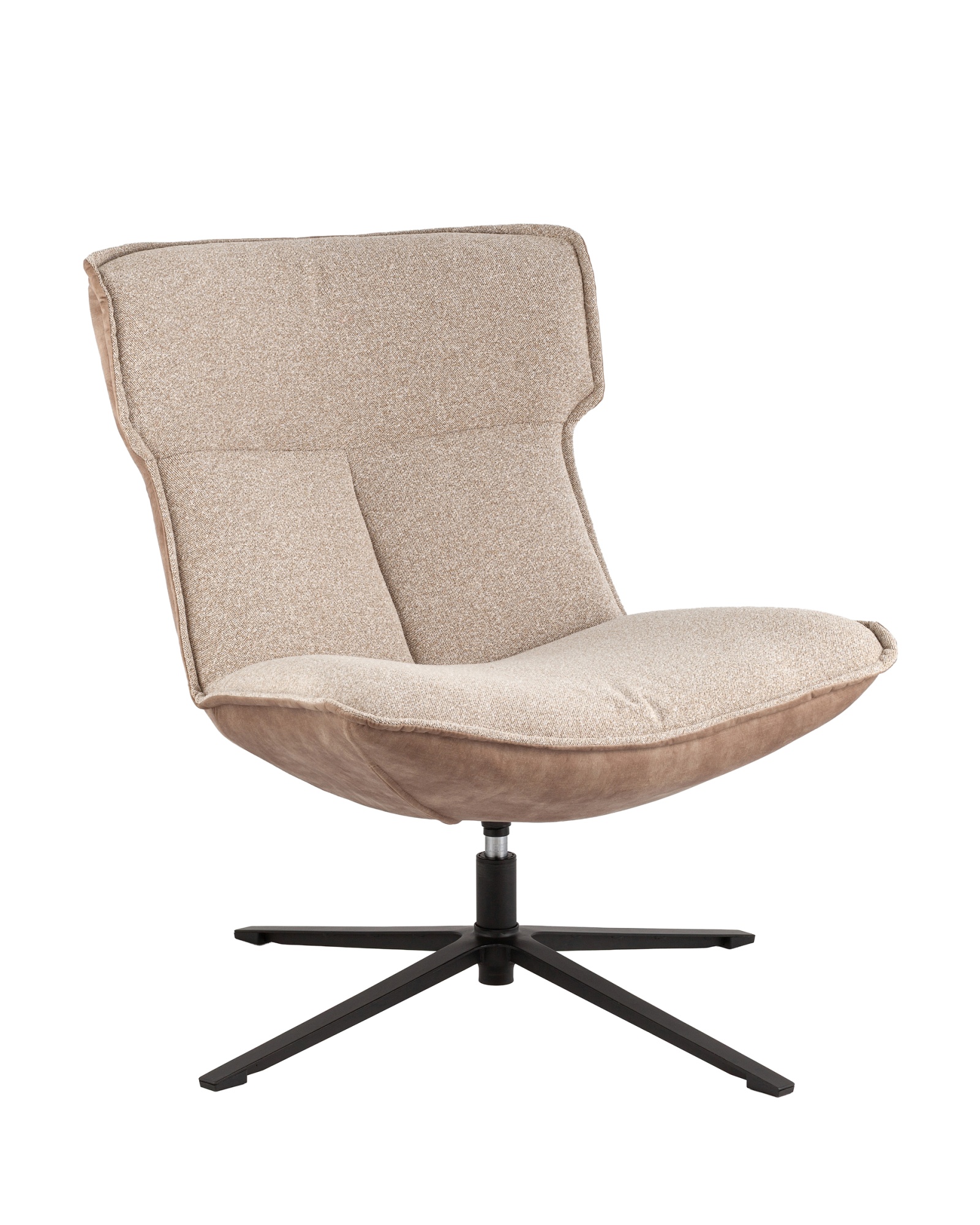 Кресло лаунж Sway бежевый с коричневым