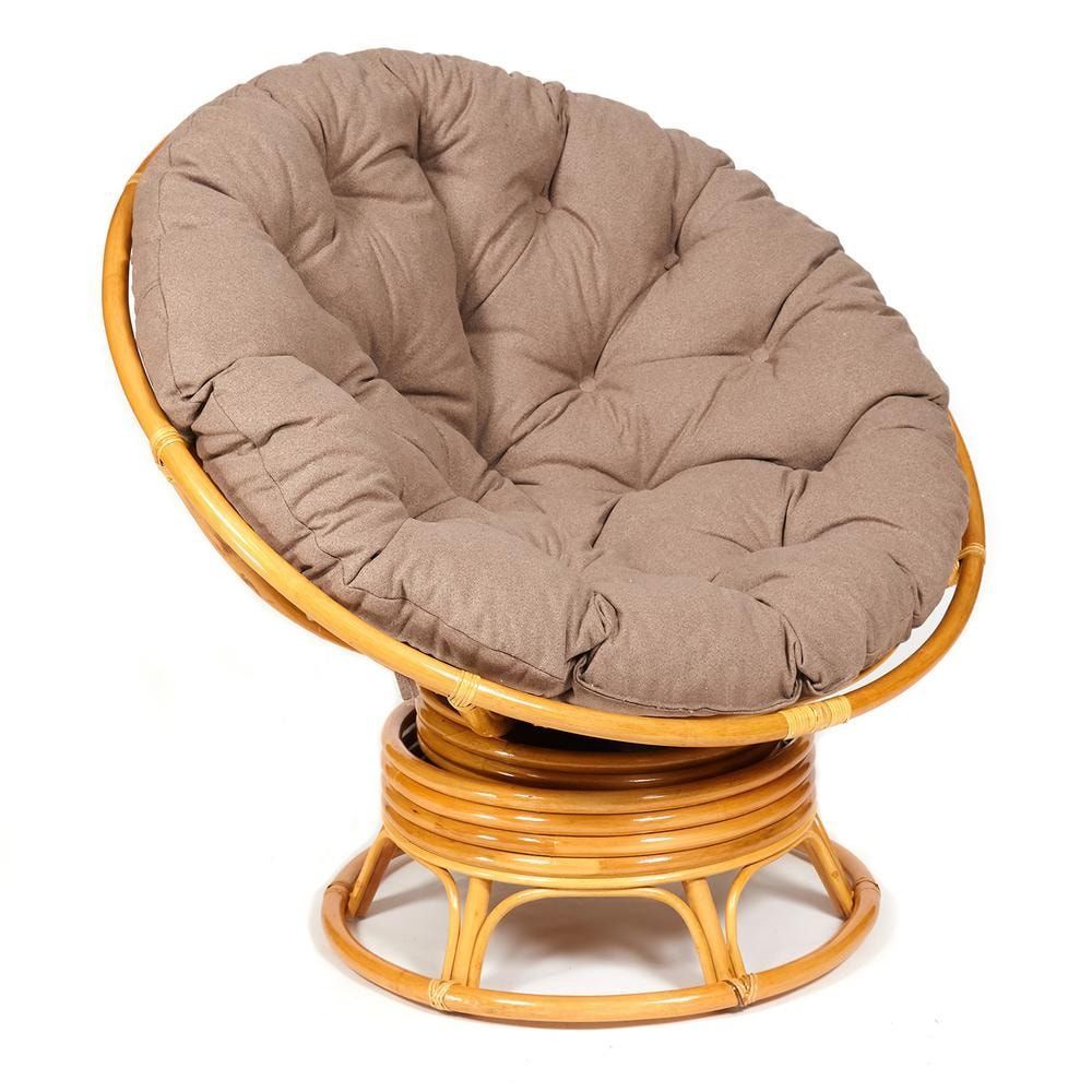 Кресло-качалка "PAPASAN" w 23 и 01 B с подушкой, мед, экошерсть коричневый, 1811-5