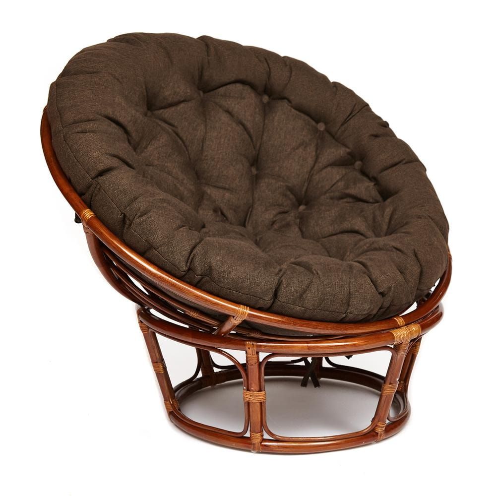 Кресло "PAPASAN" 23/01 W, с подушкой, орех, ткань коричневая 3М7-147