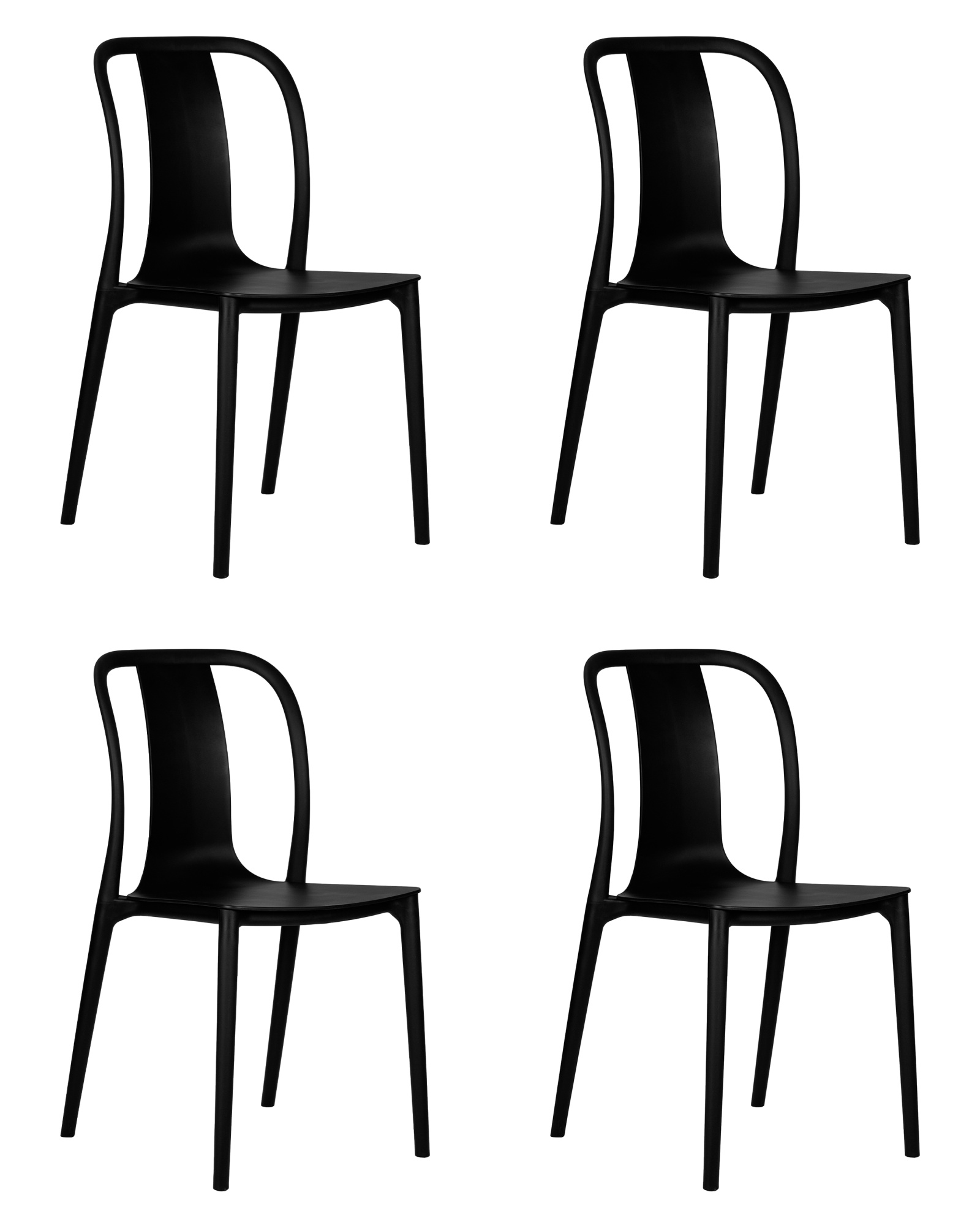 Набор 4 шт Стул обеденный ADAM, черный