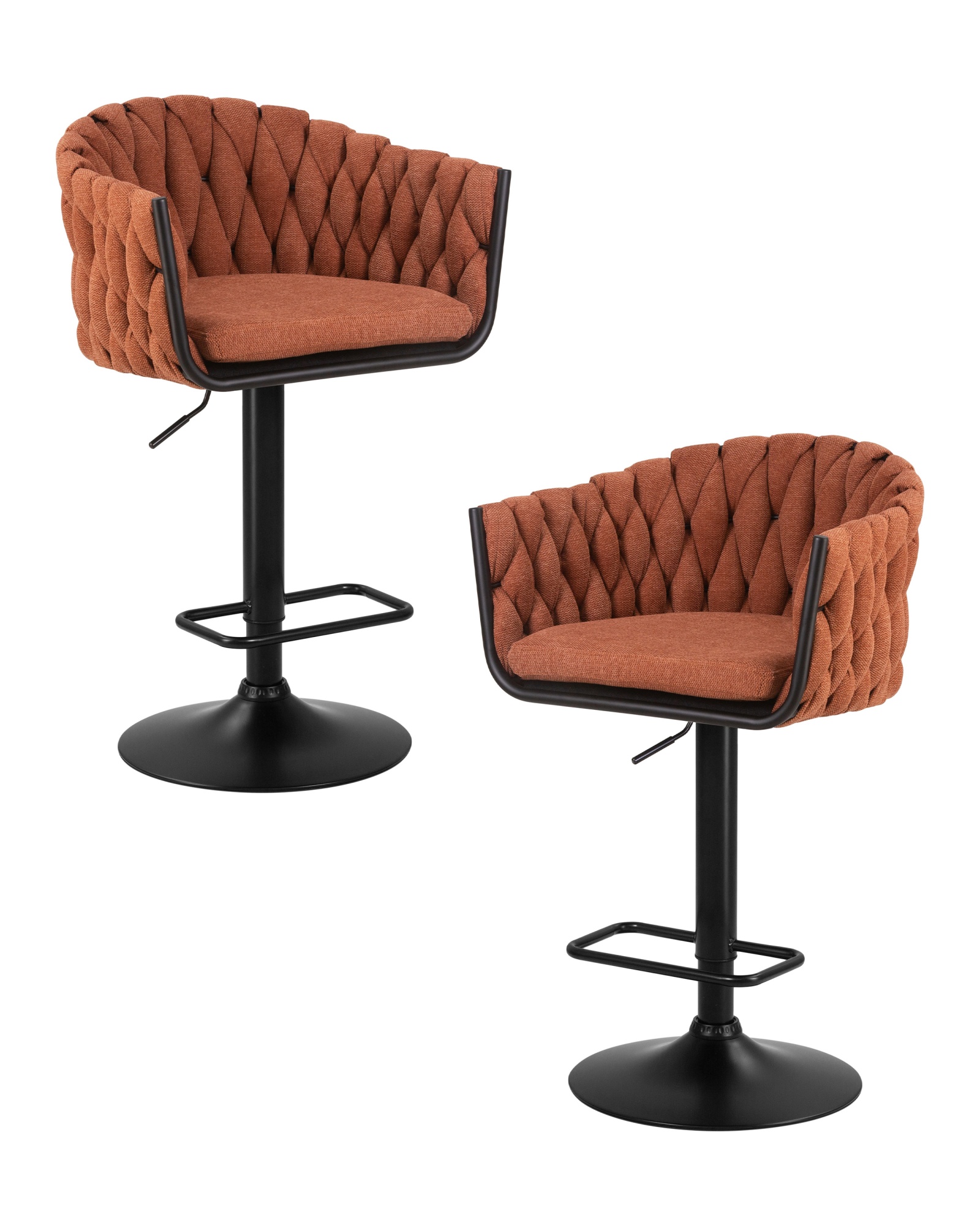 Набор 2 шт Стул барный LEON, оранжевая ткань (LAR 275-27)