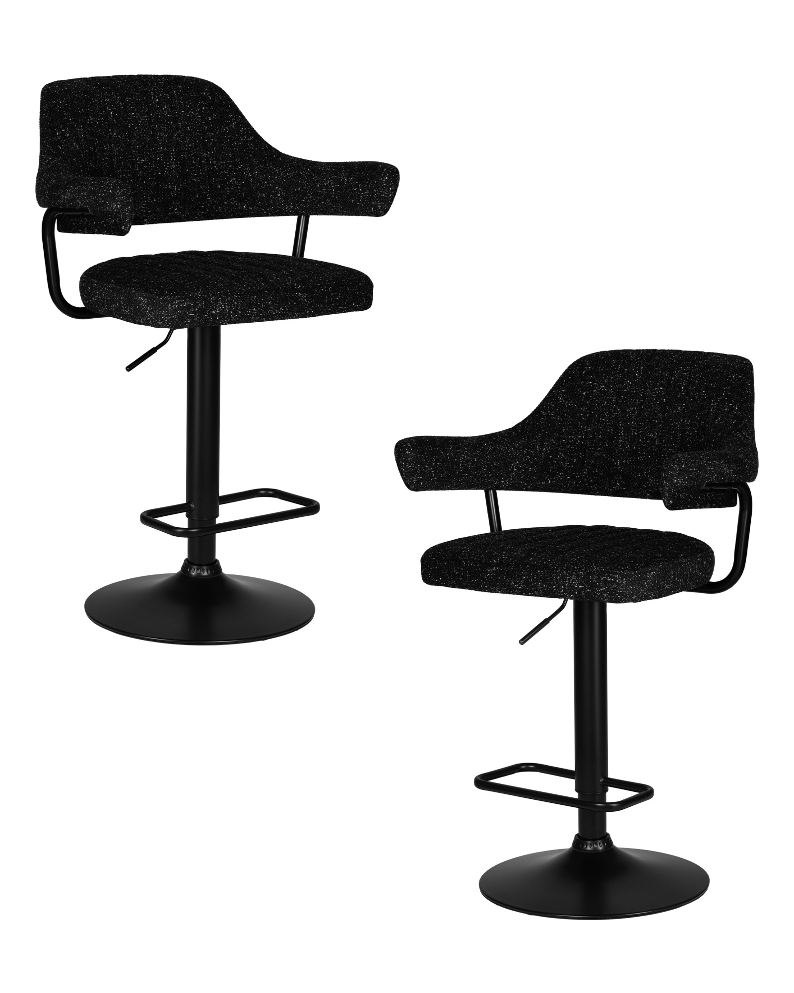 Набор 2 шт Стул барный CHARLY BLACK, черный твид (LEO18)