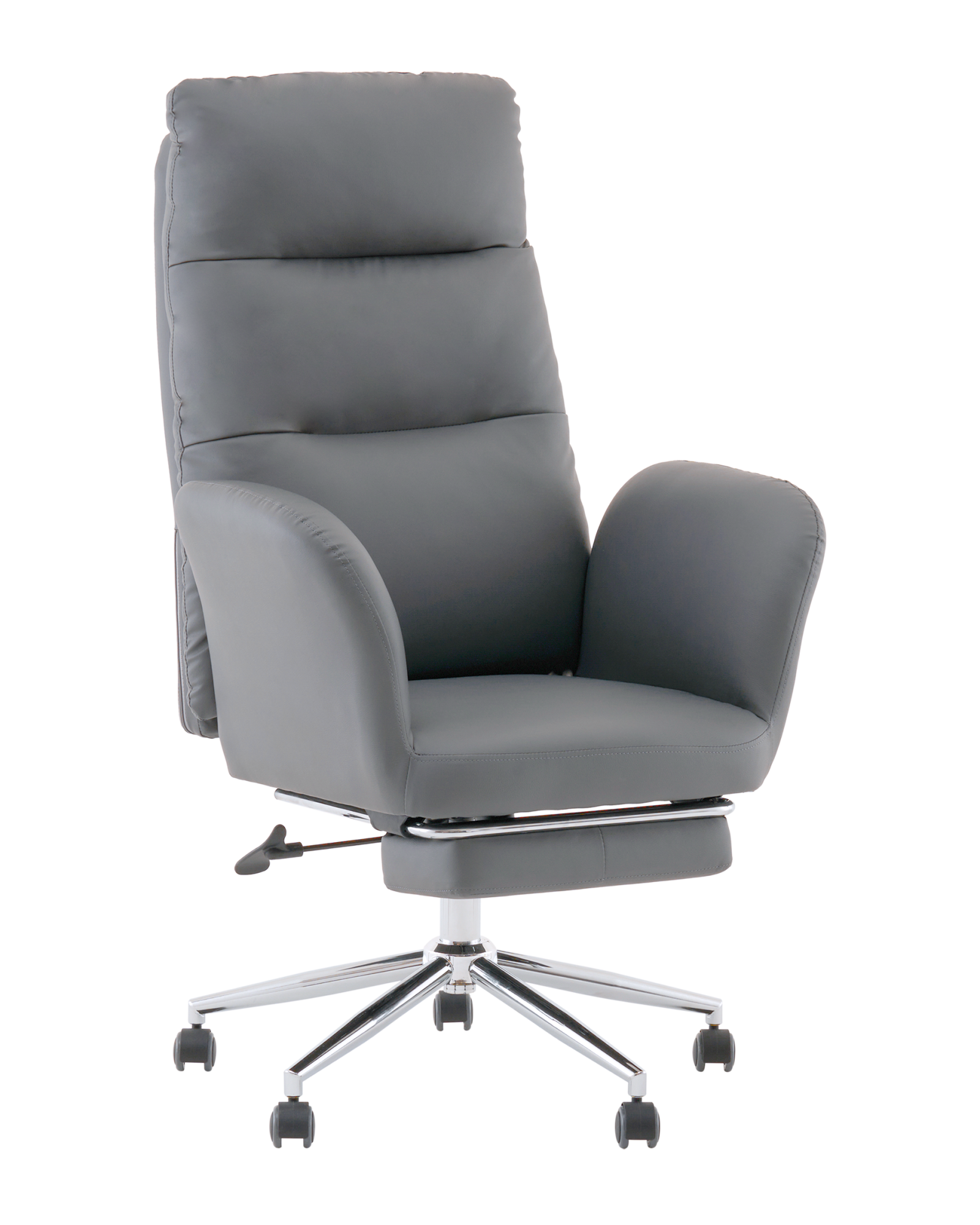 Кресло руководителя Solid TopChairs с оттоманкой серый