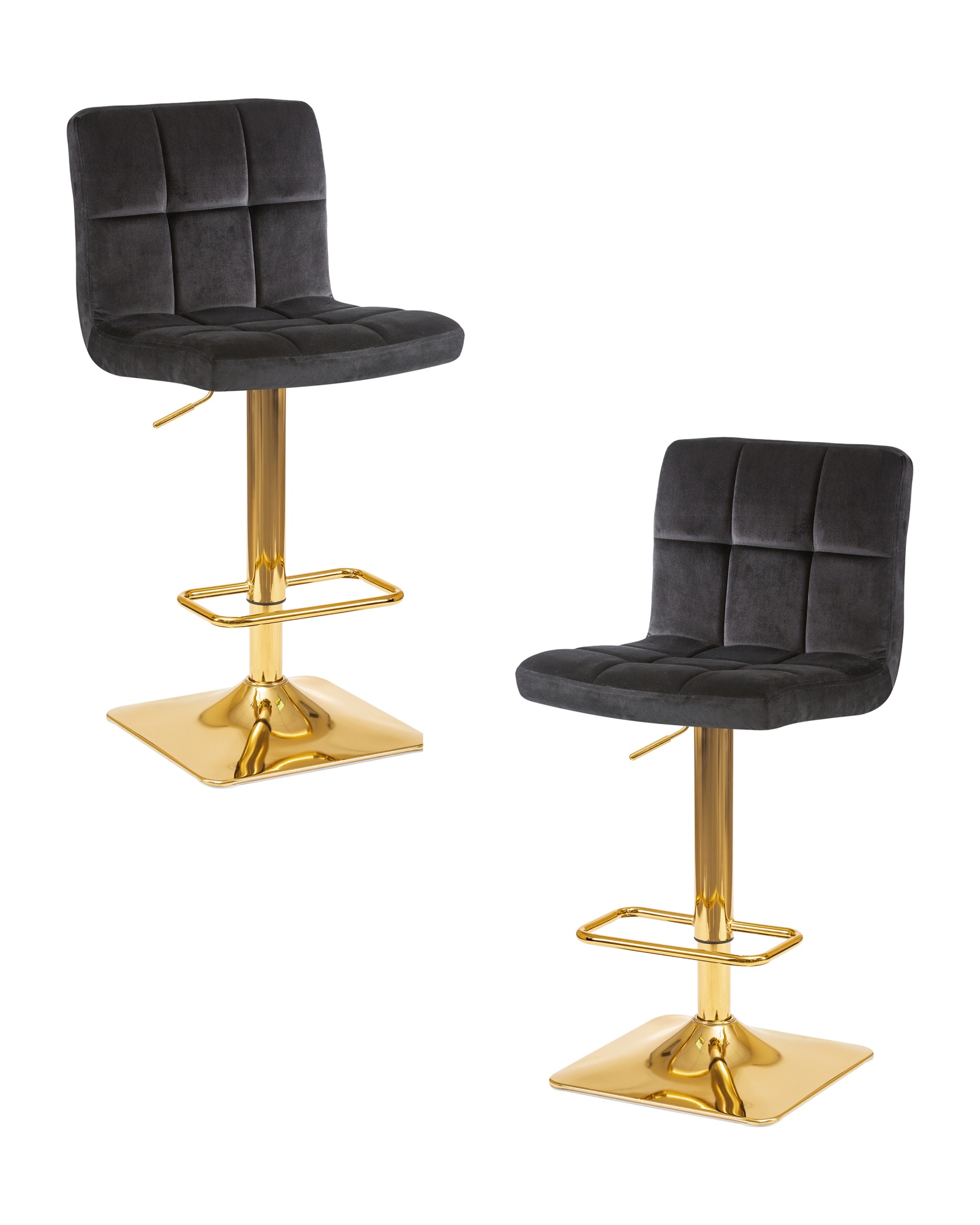 Набор 2 шт Стул барный GOLDIE, черный велюр (MJ9-101)