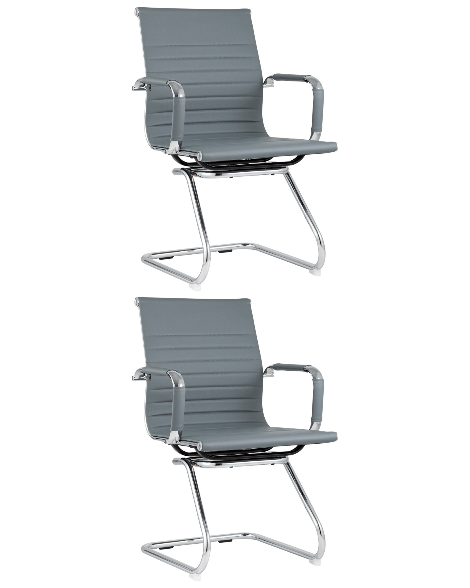 Кресло для посетителей Visit TopChairs серое 2 шт.