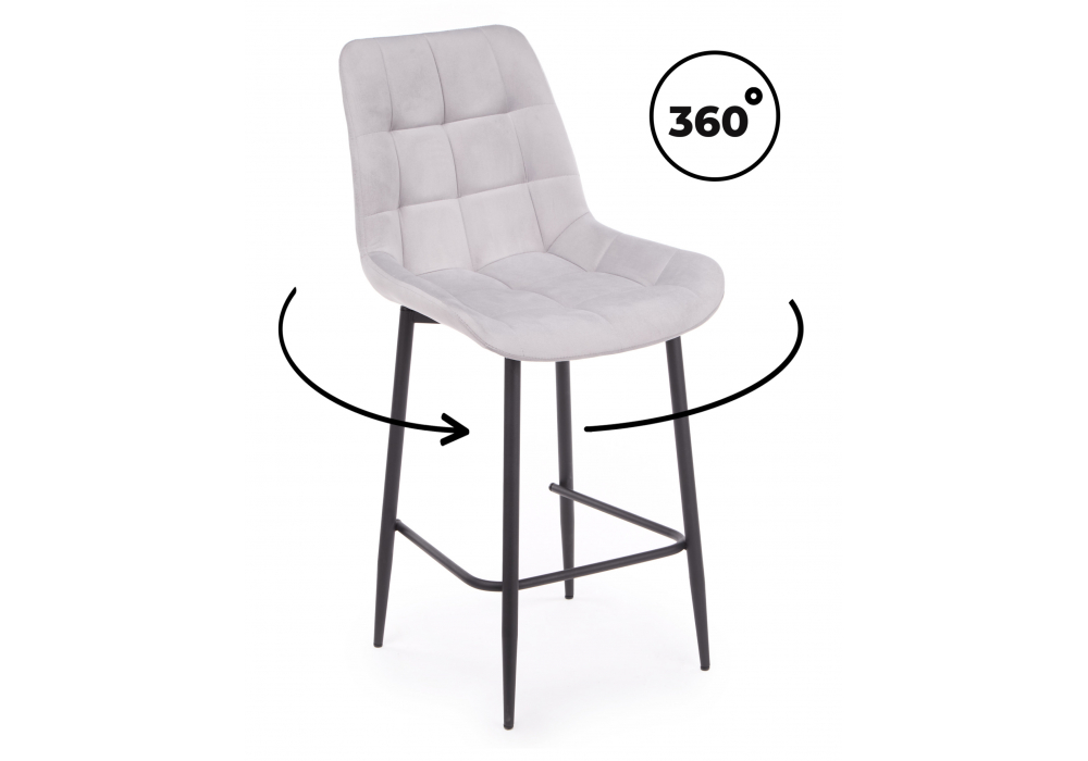 Барный стул Челси 360 светло-серый (zd 960), черный np