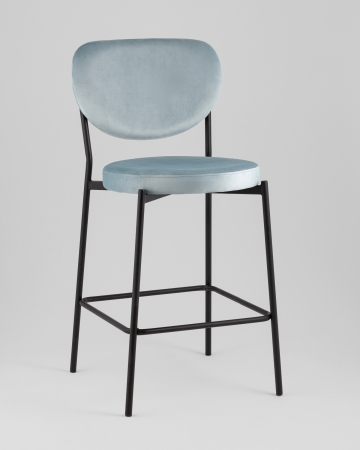 Стул полубарный Барбара NEW велюр серо-голубой NC