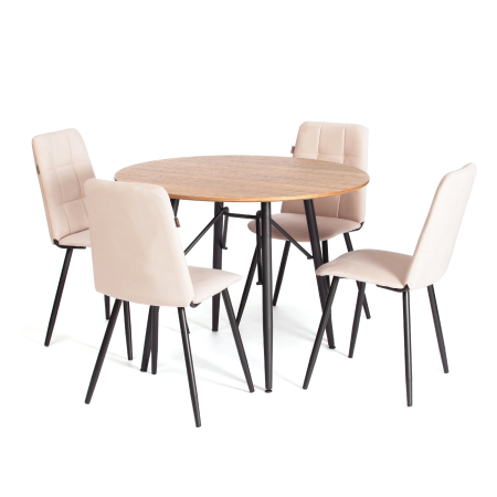 Стул обеденный Asti светло-бежевый велюр