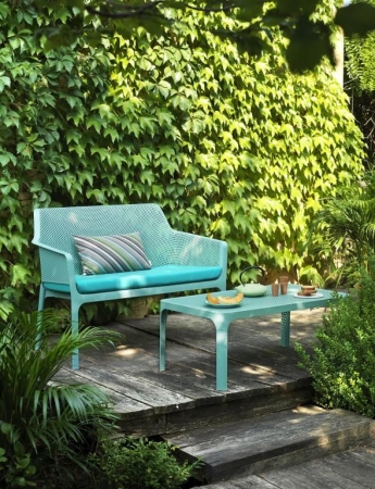 Диван пластиковый Net Bench бирюзовый Диван пластиковый Net Bench бирюзовый
