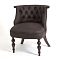 Деревянное кресло Бархат шоколадного цвета экокожа с темными ножками
