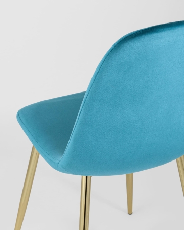 Стул Валенсия велюр аквамарин золотые ножки