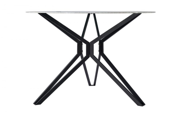 Стол DT-63 мрамор, черный (d110)