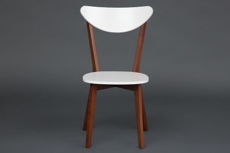 Стул жесткое сиденье MAXI (Макси) белый, коричневый Стул жесткое сиденье MAXI (Макси) белый, коричневый