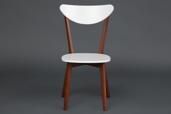 Стул жесткое сиденье MAXI (Макси) белый, коричневый Стул жесткое сиденье MAXI (Макси) белый, коричневый