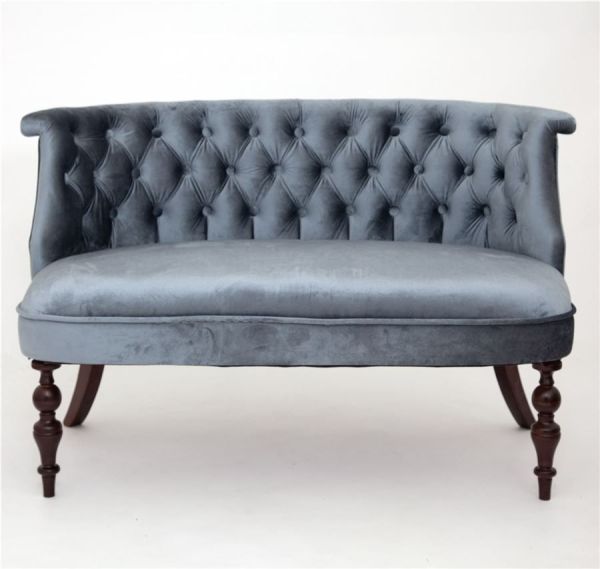 Диван Бархат темный тон, 25 - грязно-голубой