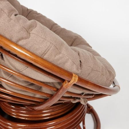 Кресло-качалка "PAPASAN" w 23 и 01 B с подушкой, орех, экошерсть коричневый, 1811-5