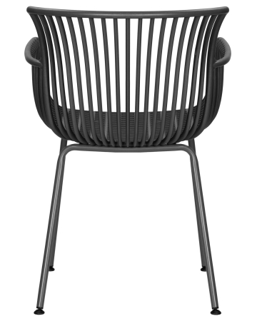 Стул ROSS темно-серый, пластик и металл, твердое сиденье, с подлокотниками