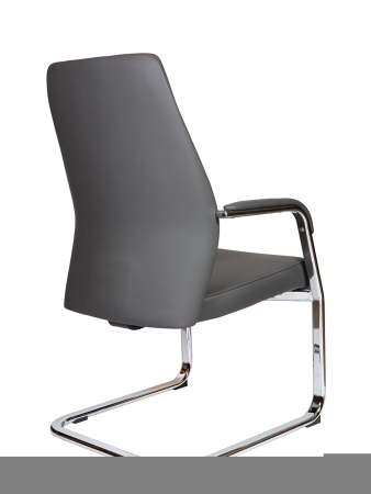 Кресло офисное Nancy CF серый, экокожа и металл, мягкое сиденье, с подлокотниками