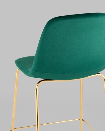 Стул полубарный Валенсия SN ткань зеленый золотые ножки