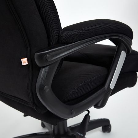 Кресло DUKE флок и ткань, черный