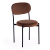 Стул REVO (mod. 7033) ткань и металл, 47х54х82 см, высота до сиденья 47 см, коричневый бархат 11, черный