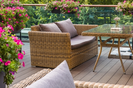 "Капучино" диван из искусственного ротанга двухместный, цвет соломенный