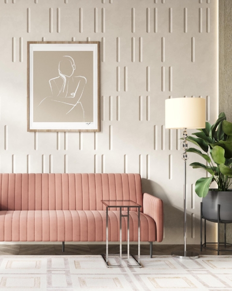Журнальный столик 50*32 БОСТОН прозрачное стекло сталь серебро