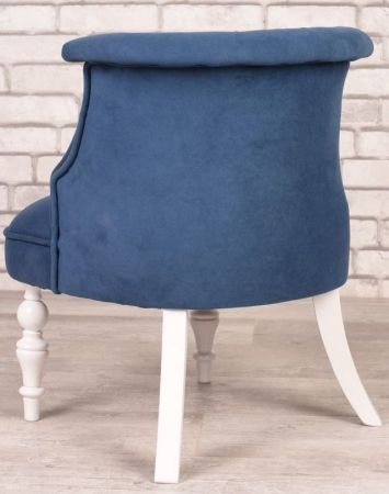 Кресло Бархат эмаль белая, RS 30 синий